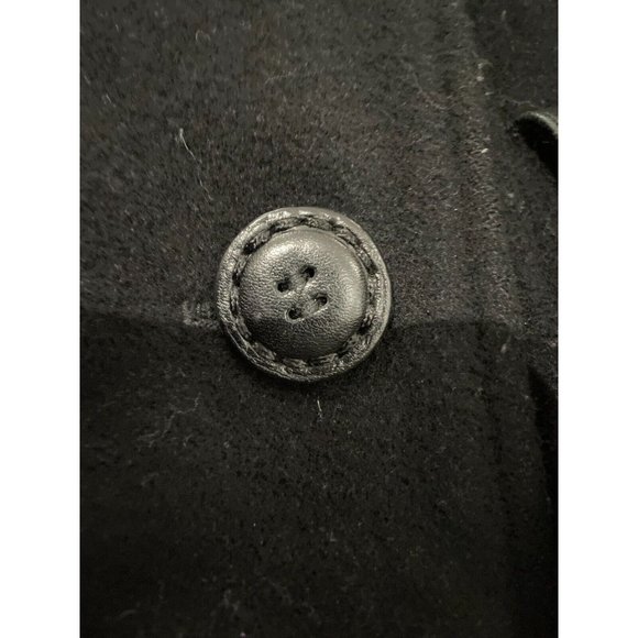 Mackage Womens Wool cashmere High Collar leather Trench Coat Black XS, no belt - Picture 8 of 16